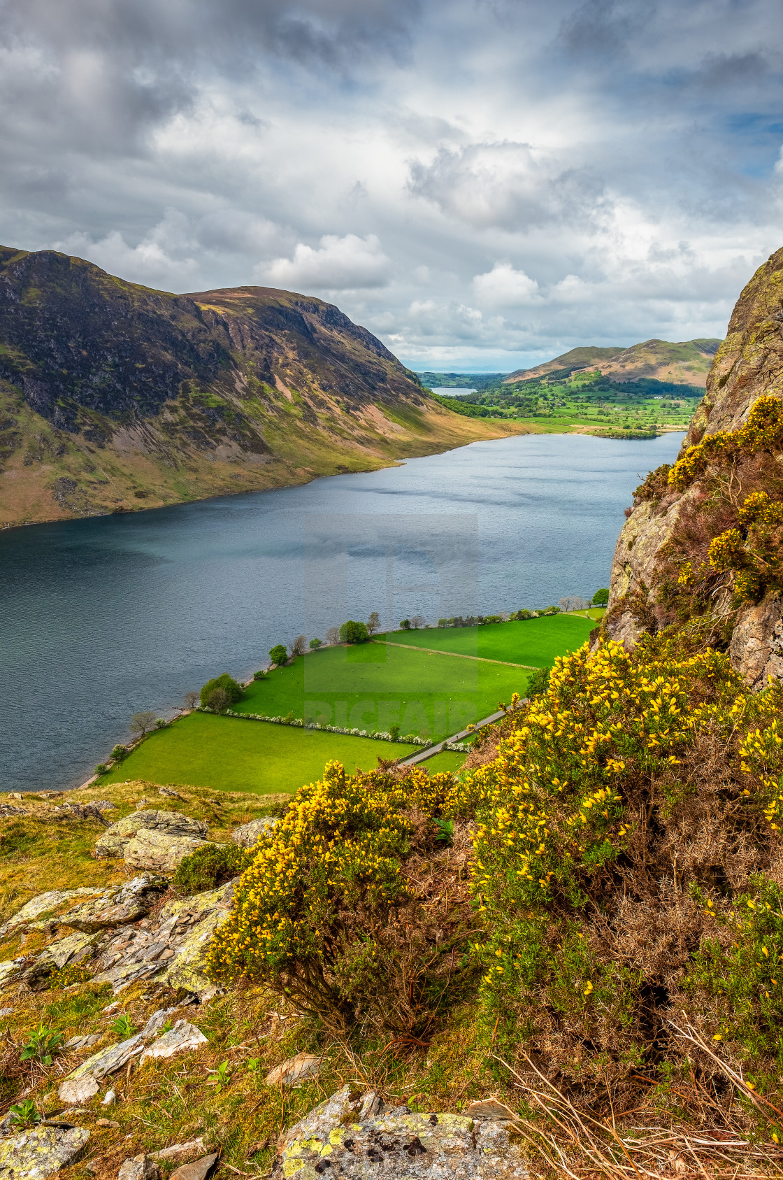 "A View Over Crummock Water." stock image