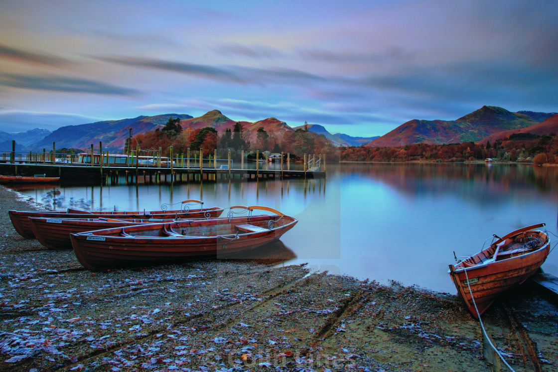 "Boats At Derwentwater." stock image