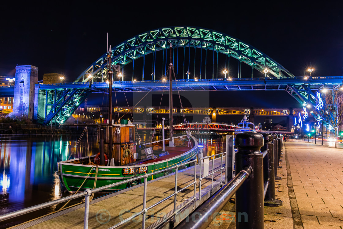 "BK-29 Fishing Coble Moored at Newcastle City Marina" stock image