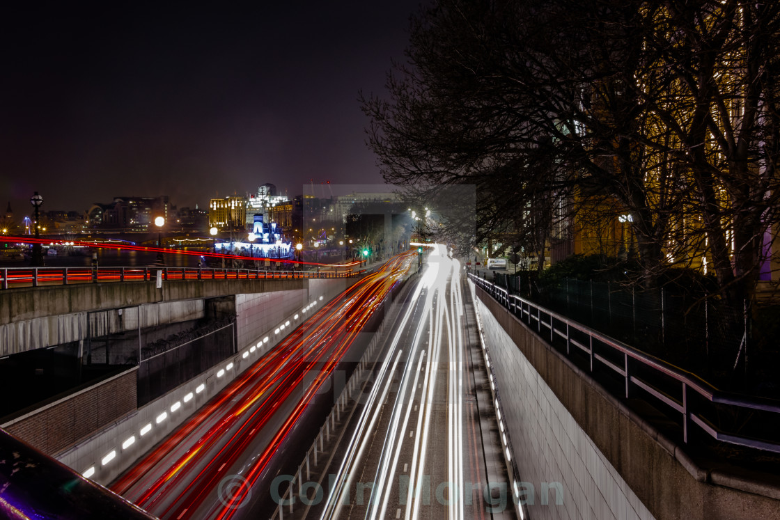 "Blackfriars Light Trails" stock image