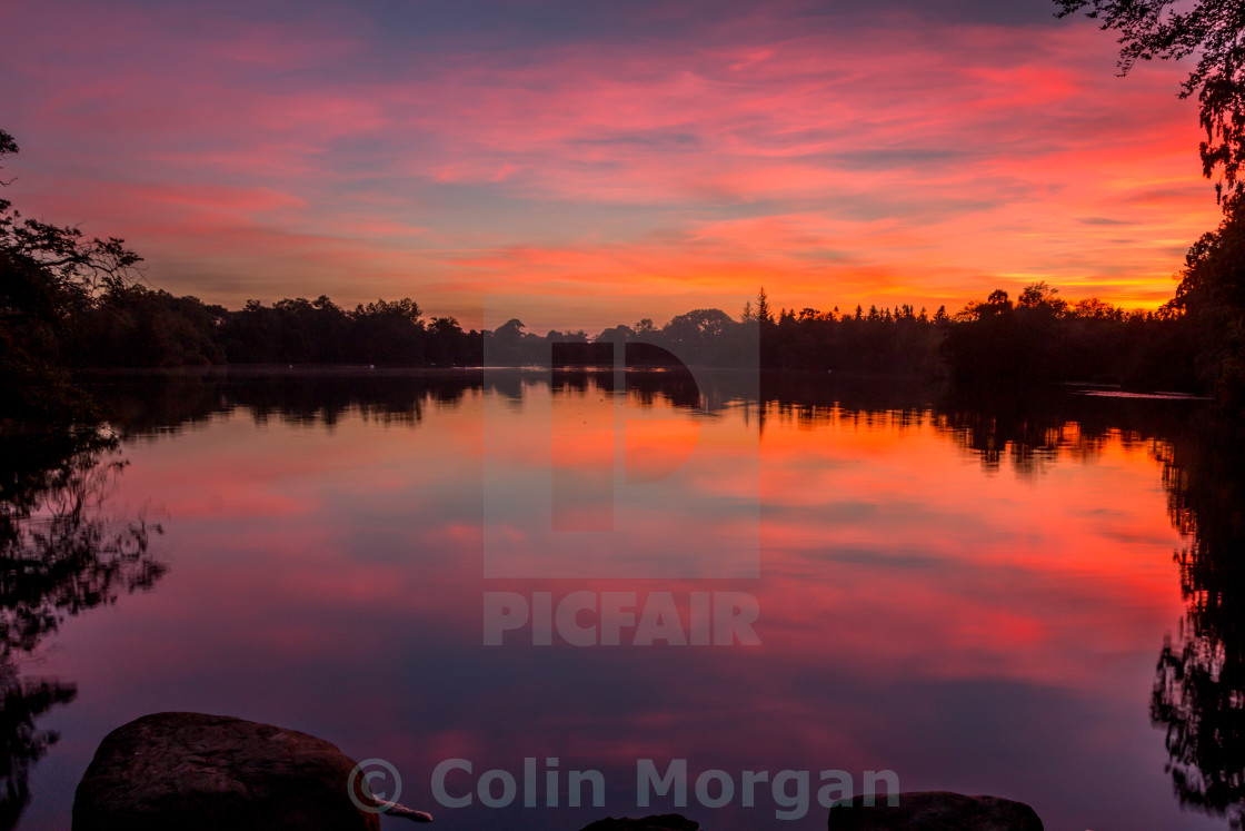 "Bolam Lake Sunset" stock image