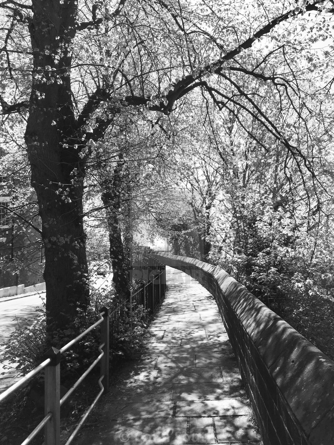 "Chester City Walls approaching the Watergate." stock image