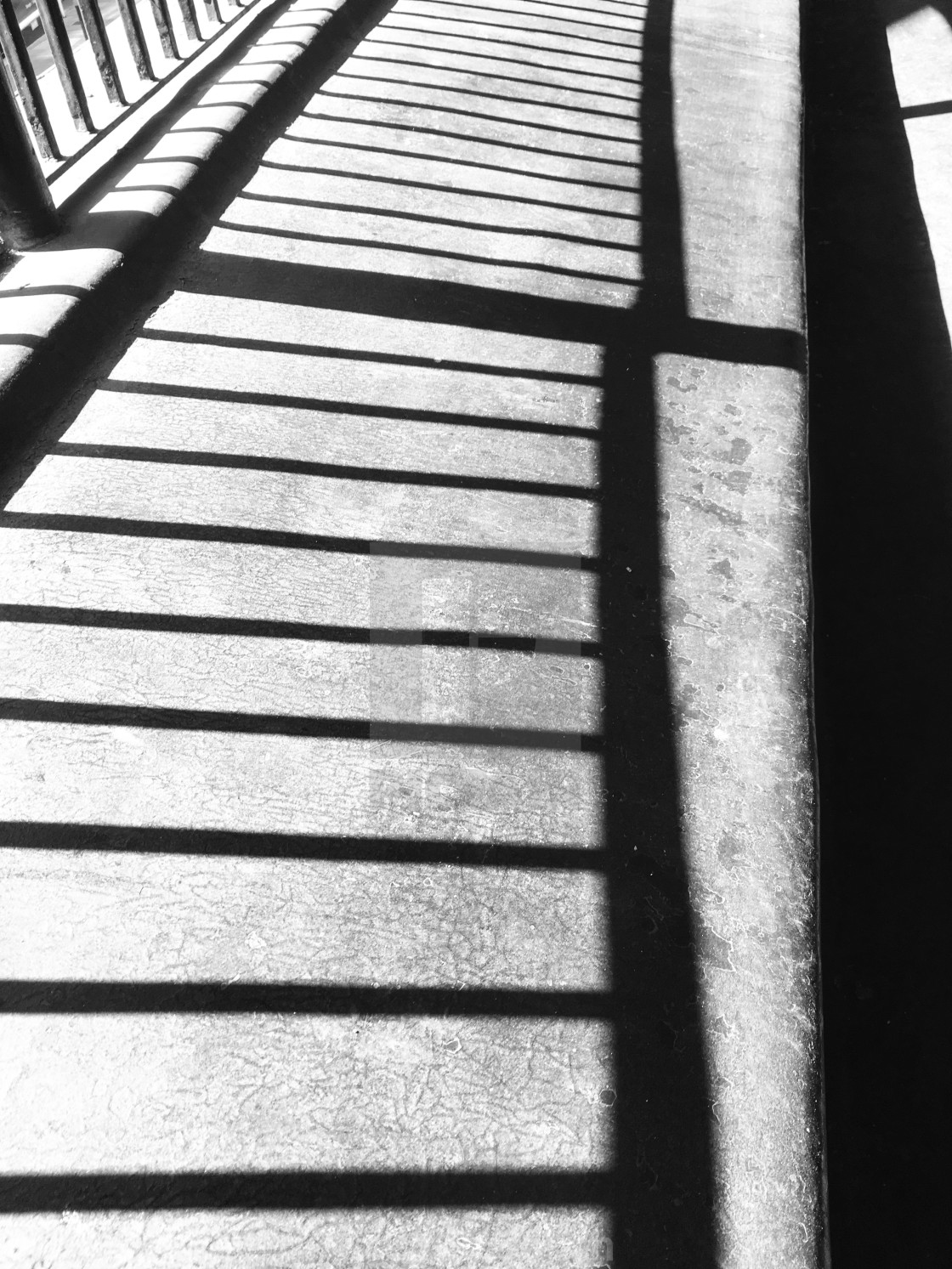 "Shadows. of railings." stock image