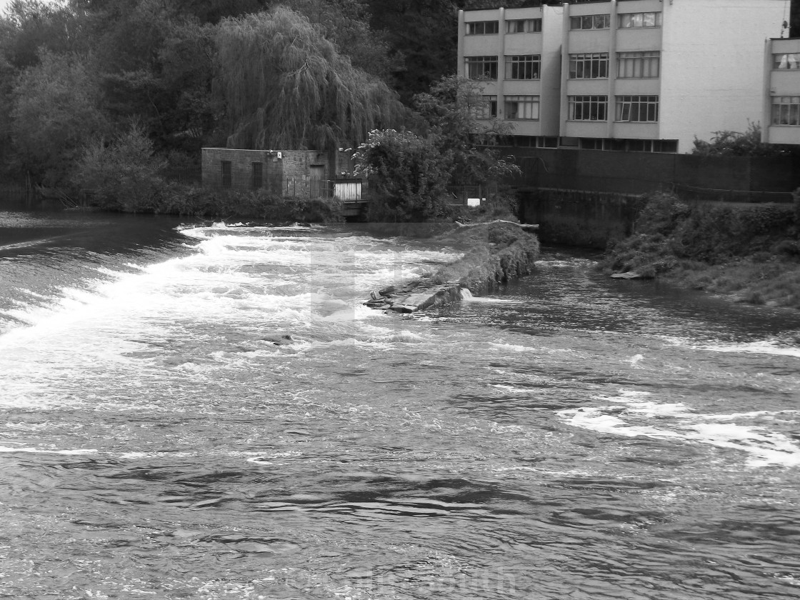 "Salmon Leap and old mill race, Chester." stock image