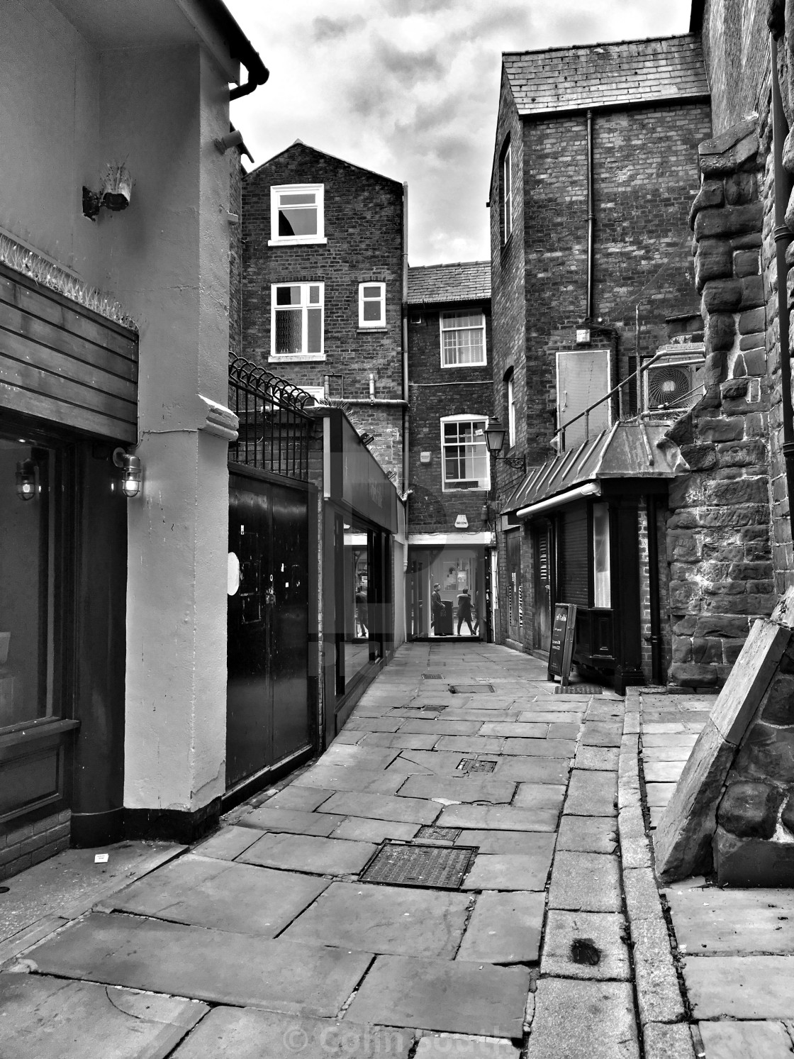 "Musical Hall Passage, Chester. Day." stock image