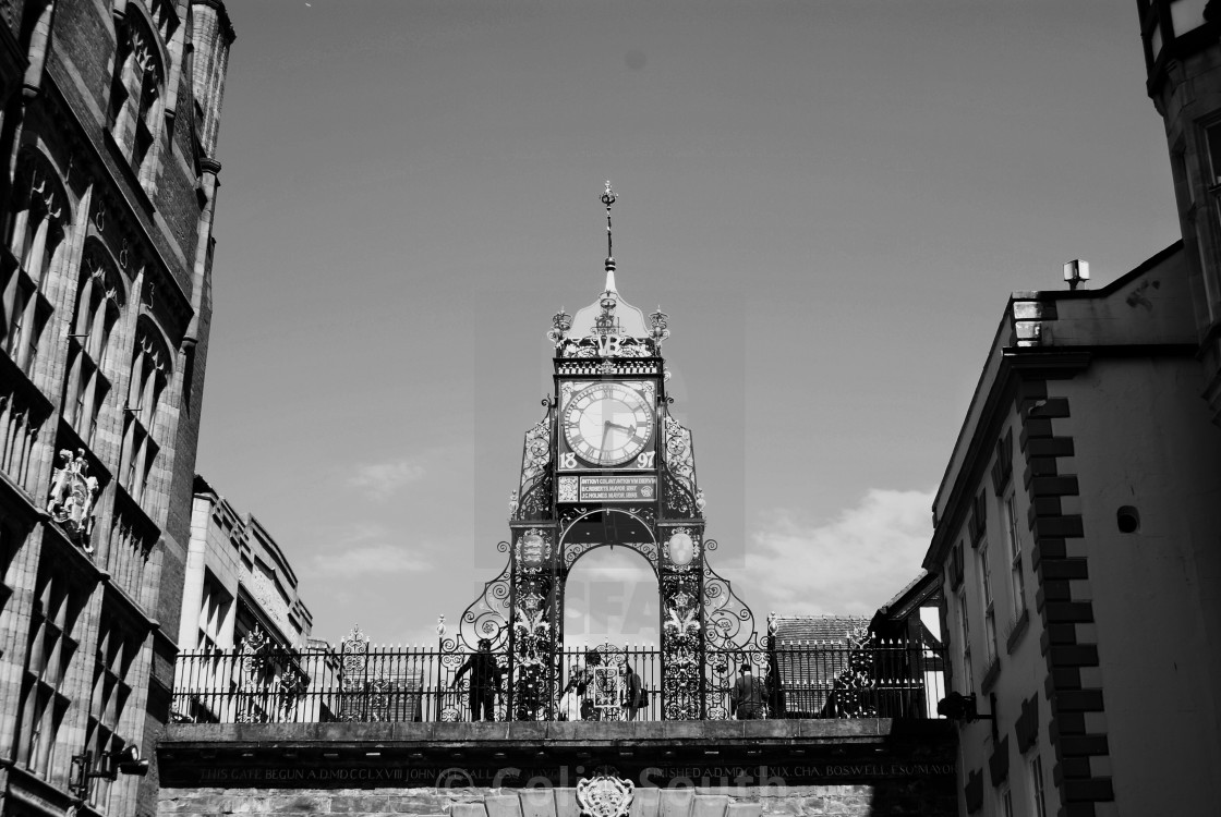 "Eastgate Clock, Chester." stock image