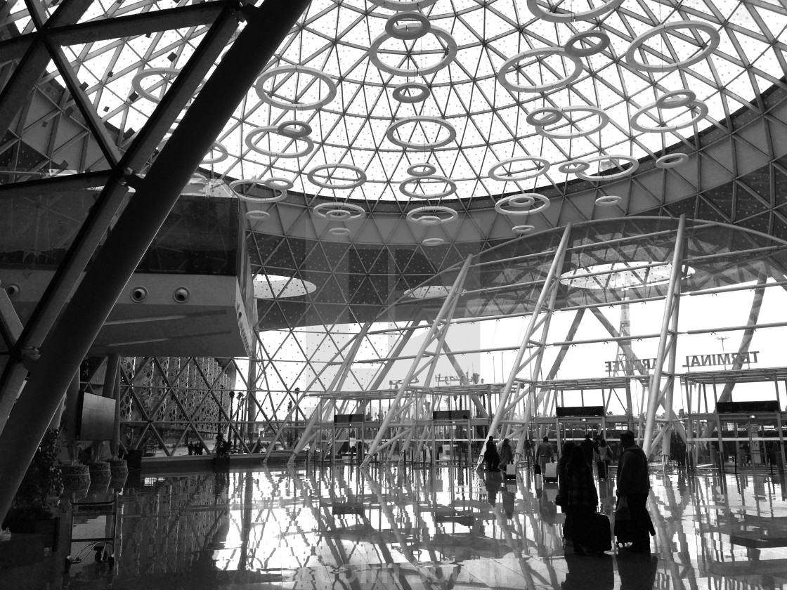 "Arrival hall, Marrakech Airport." stock image