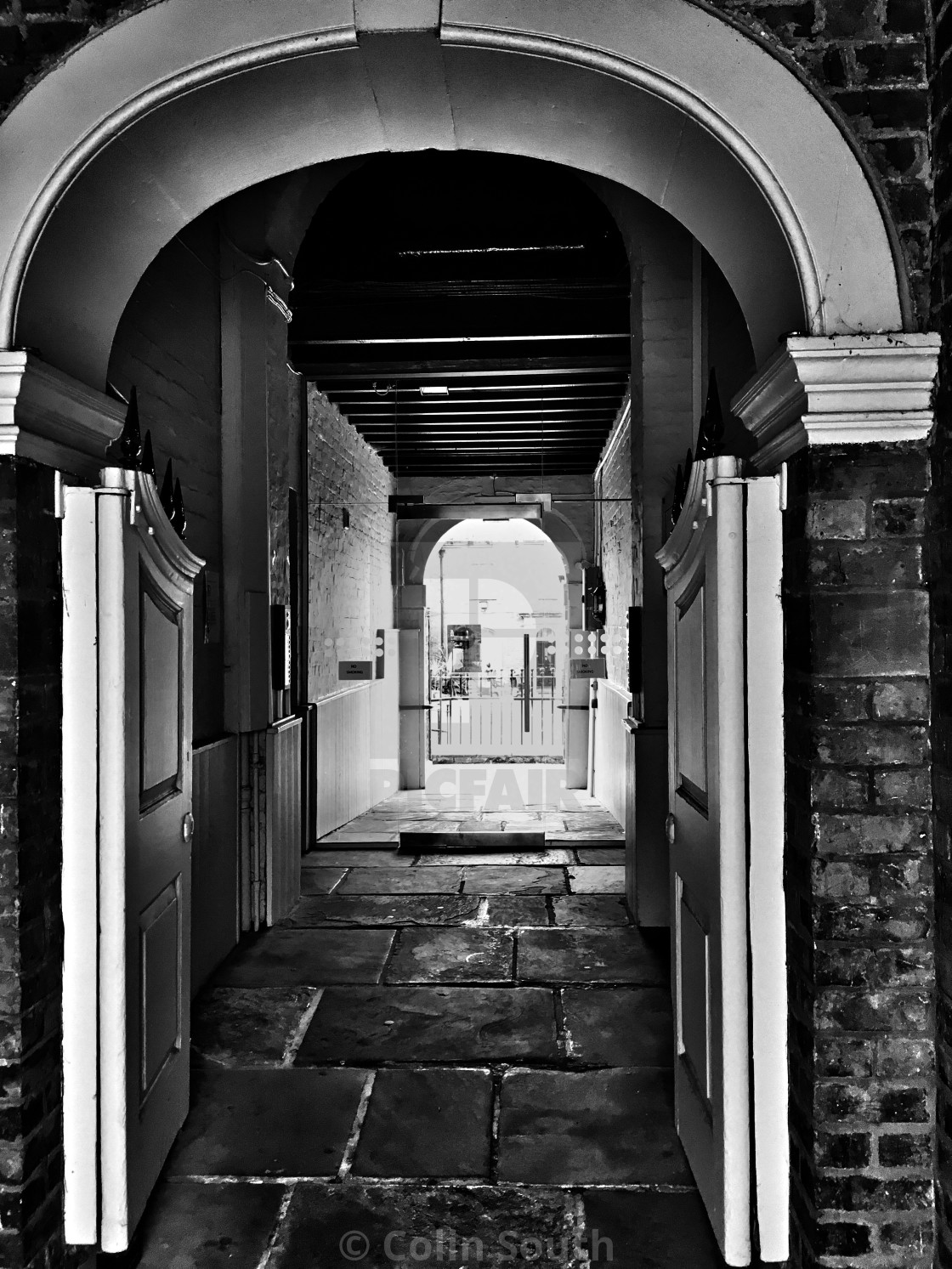 "Entrance to the Bluecoat Hospital, Chester." stock image