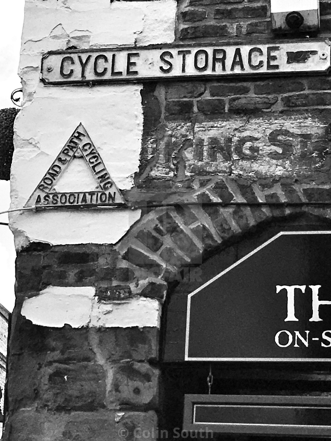 "Signs on the corner of King Street, Chester." stock image