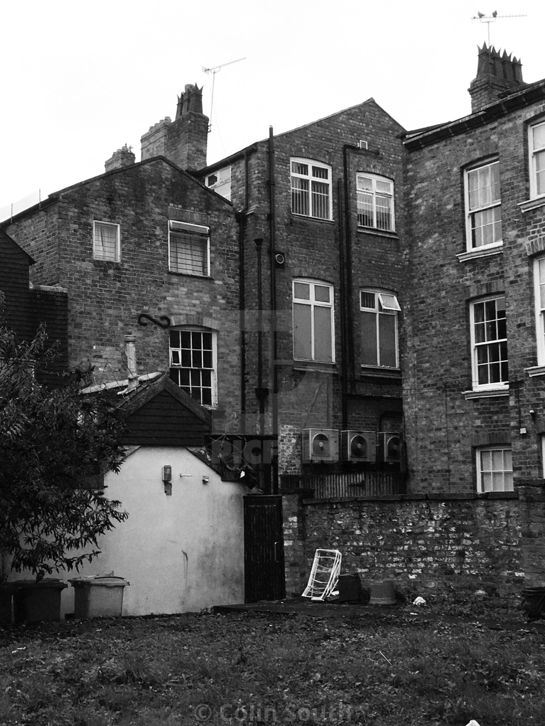 "Backs of the shops and Rows on Bridge St., Chester" stock image