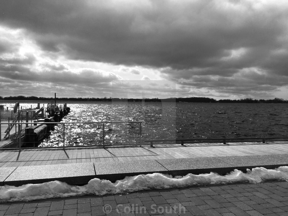 "Toronto Islands from the lakeshore." stock image