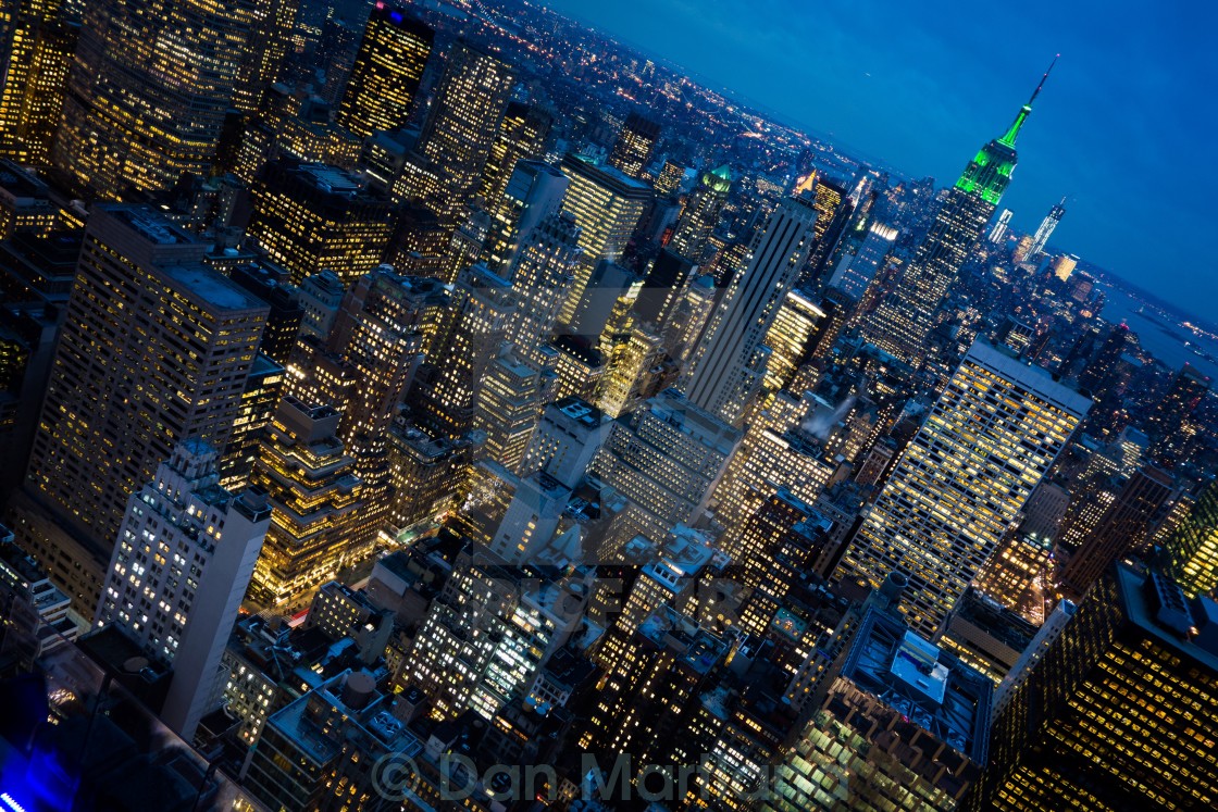 "NYC at dusk." stock image