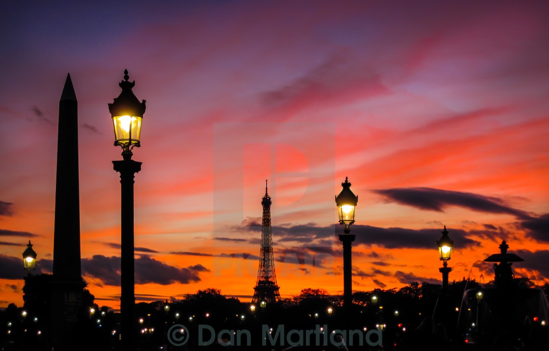 "Paris sunset" stock image