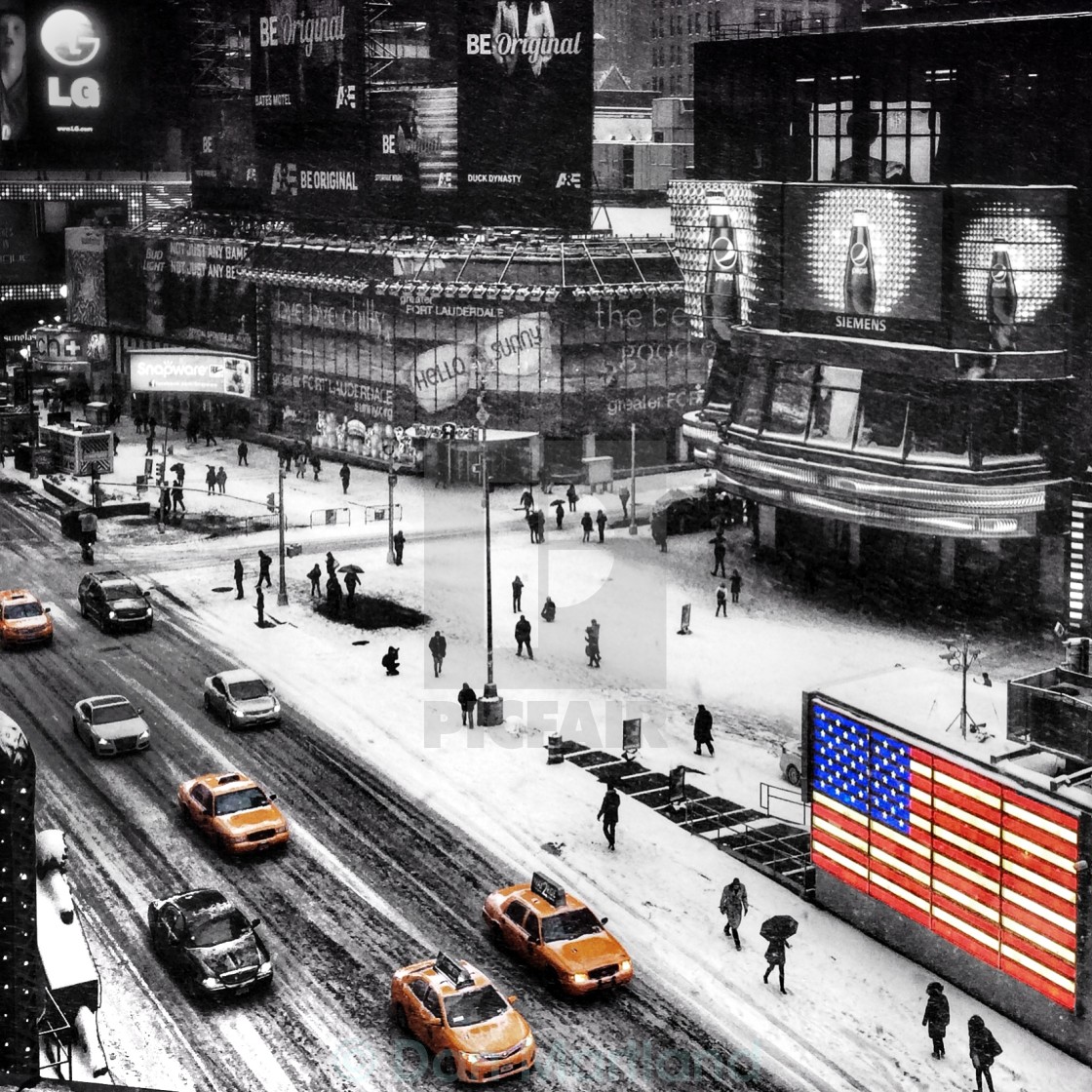 "NYC Times Square Winter wonderland" stock image