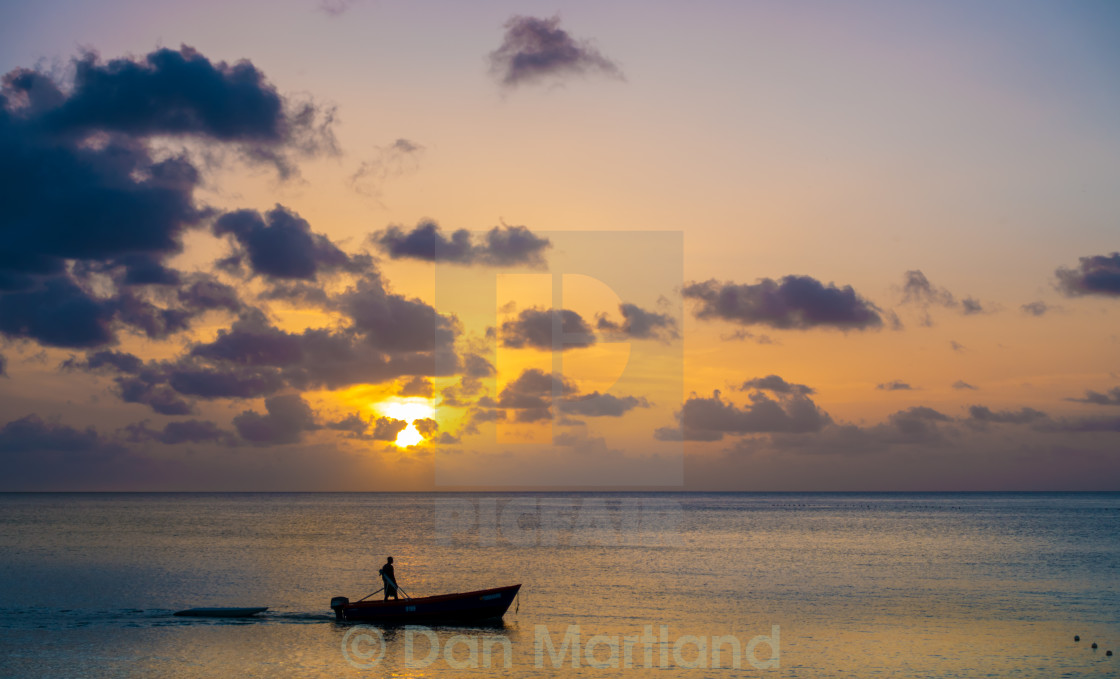 "Lone Fisherman" stock image