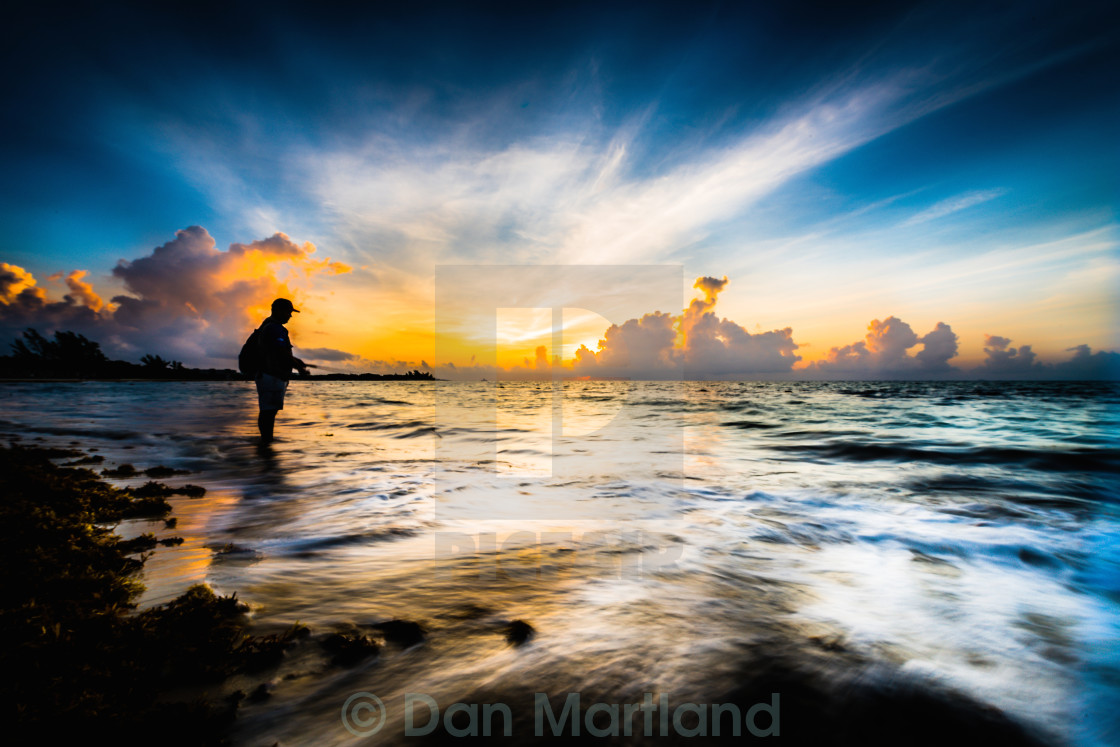 "Sunrise fisherman" stock image