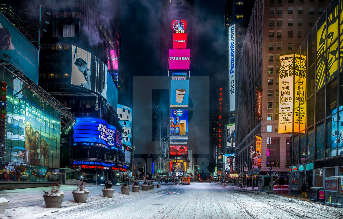 "Snowmageddon Times Square 2015" stock image