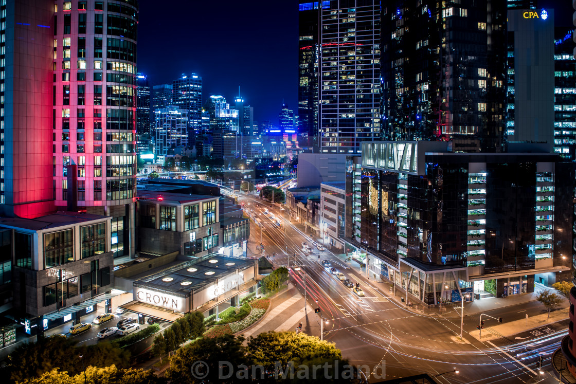 "Melbourne City Nights" stock image