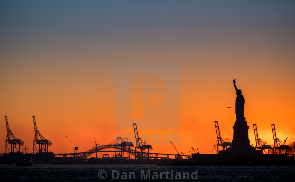 "Lady Liberty Silhouette" stock image