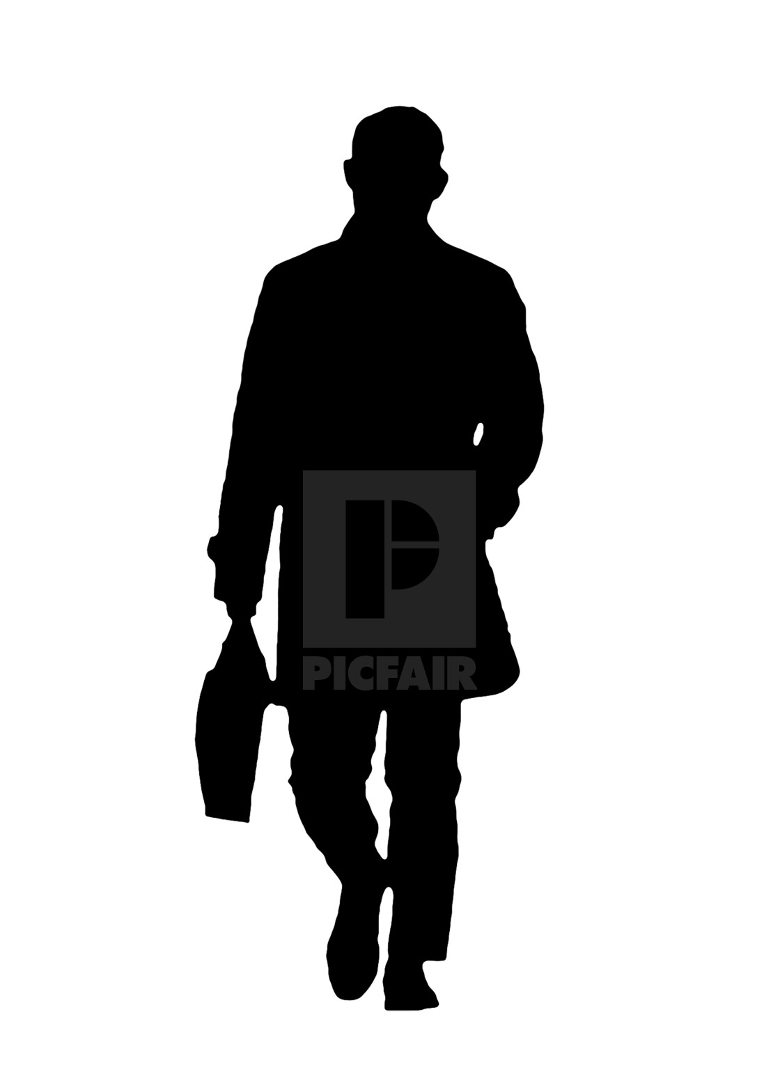 Graphic Silhouette Man With Suit And Briefcase Walking License