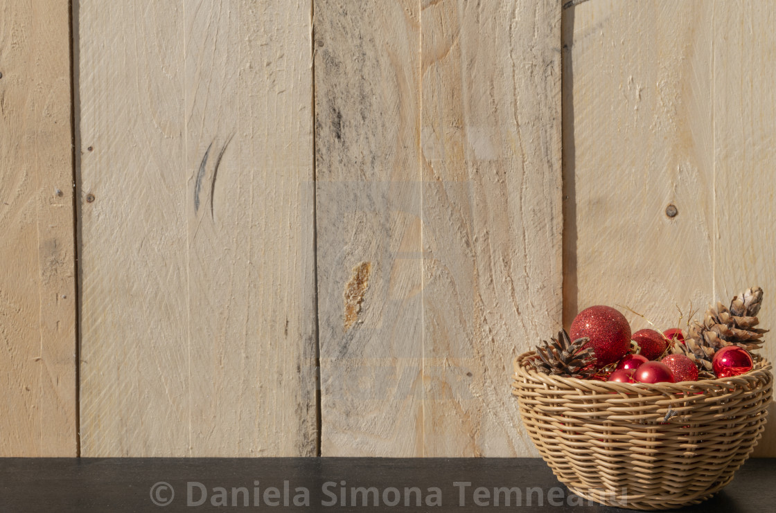 Christmas Decoration In A Wicker Basket License Download Or