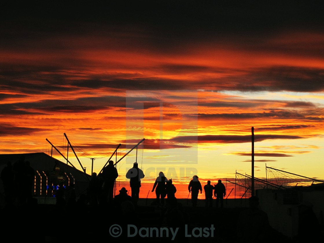 "Sunset over Gayfield Park, Arbroath." stock image