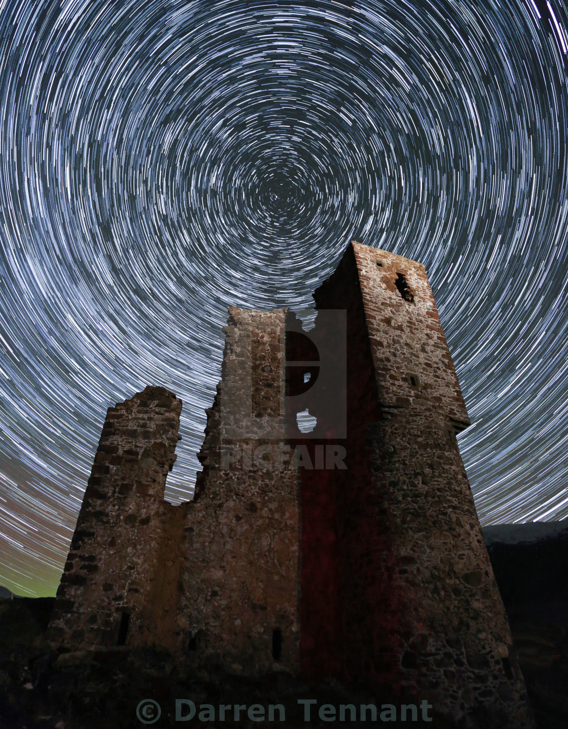 "Stars at Ardvreck Castle" stock image