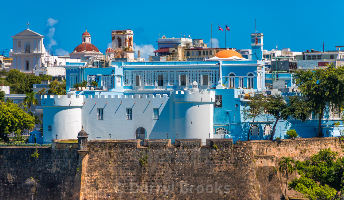 "Blue Castle in Old San Juan" by Darryl Brooks - $10.71 "Blue Castle in Old San Juan" stock image