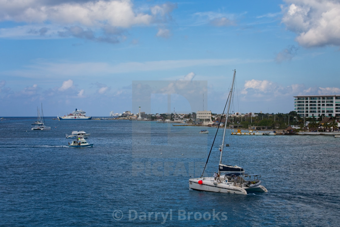 "Boats and Ferry in Cozumel" by Darryl Brooks - $10.71 "Boats and Ferry in Cozumel" stock image