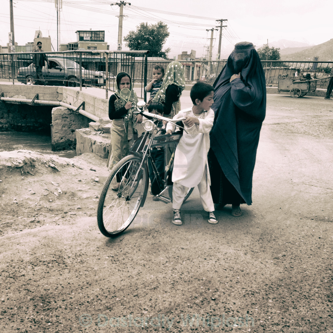 "Family in Kabul" stock image