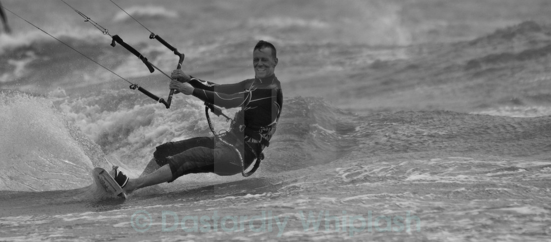 "Cutting the waves" stock image