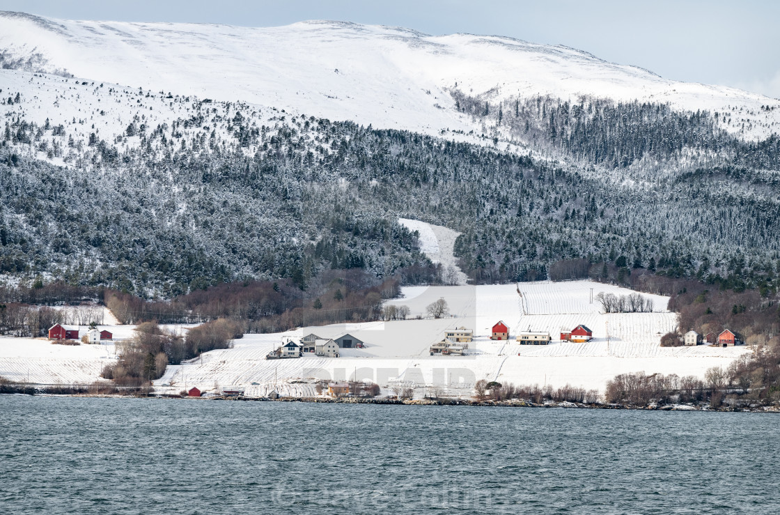 "Coastal Settlement, Norway" stock image