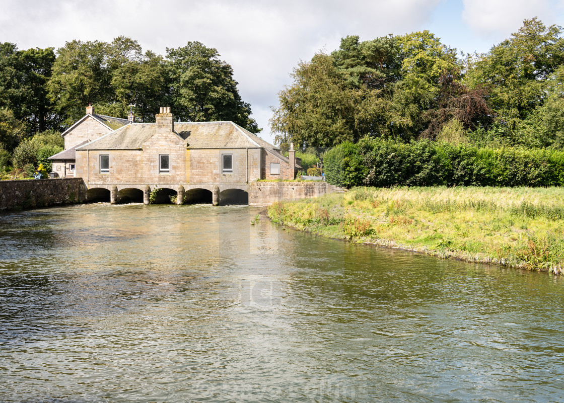 "Sluicegate House, River Leven, Kinross, Scotland" stock image