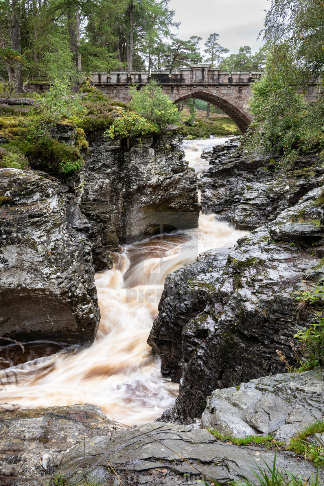 "River Dee, Linn of Dee, Mar Lodge Estate, Aberdeenshire, Scotland" stock image