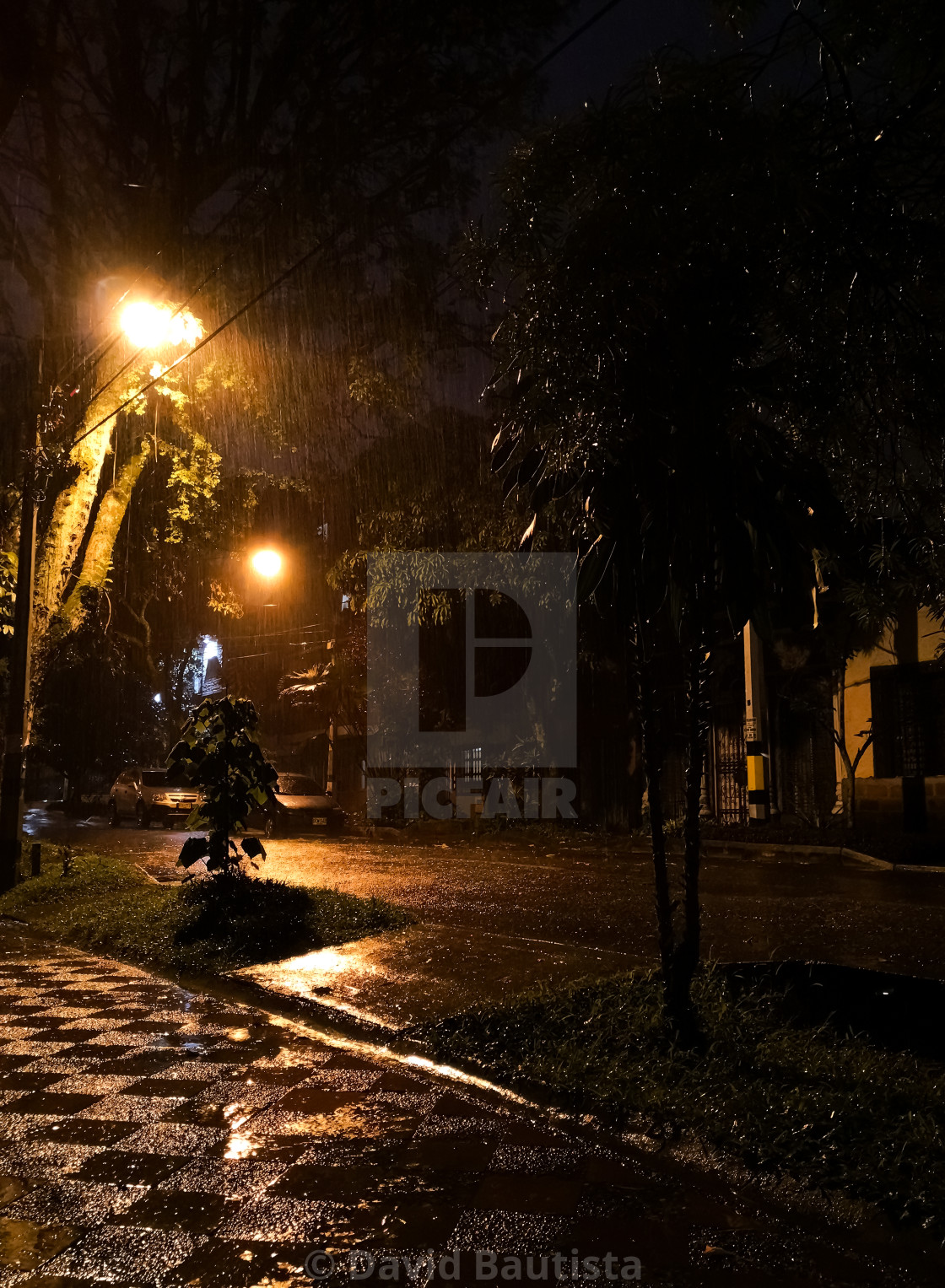 Mystery Foggy Night On A Dark Road Wet From Water Due To A Heavy Storm License Download Or Print For 10 91 Photos Picfair