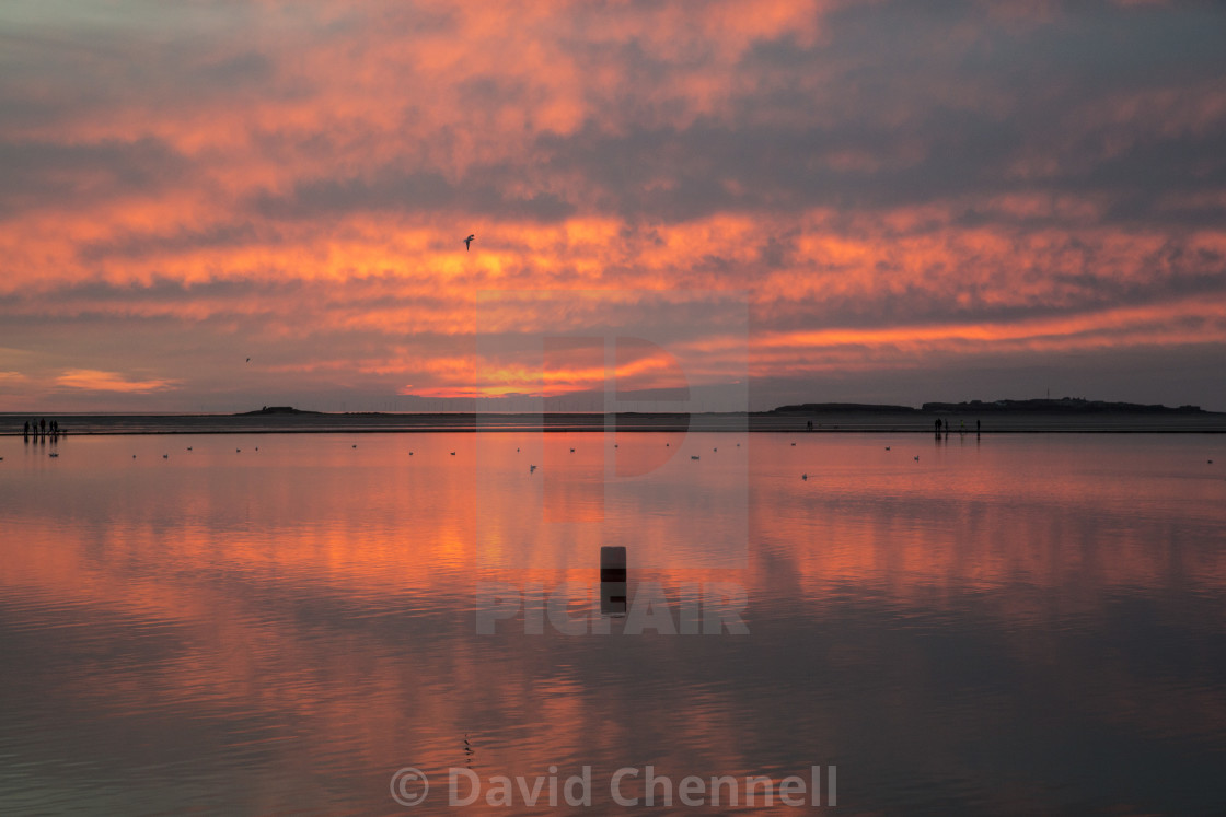 "West Kirby Sunset Reflection" by David Chennell - £12.40 "West Kirby Sunset Reflection" stock image