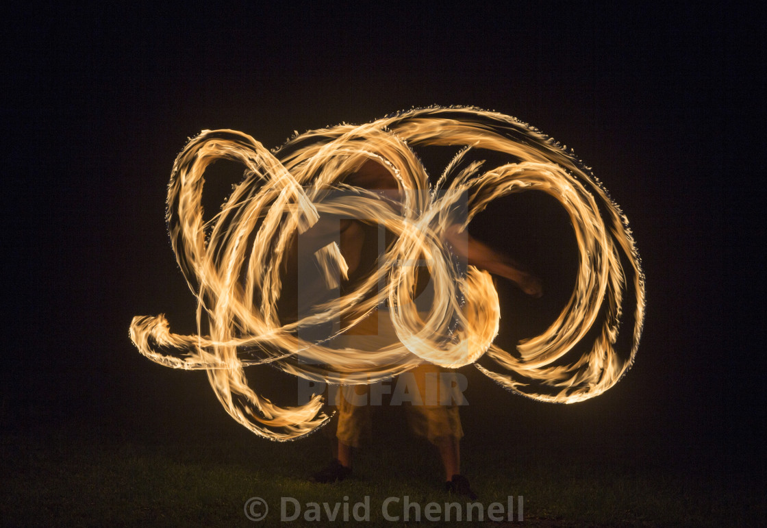 "Fire Spinning" stock image