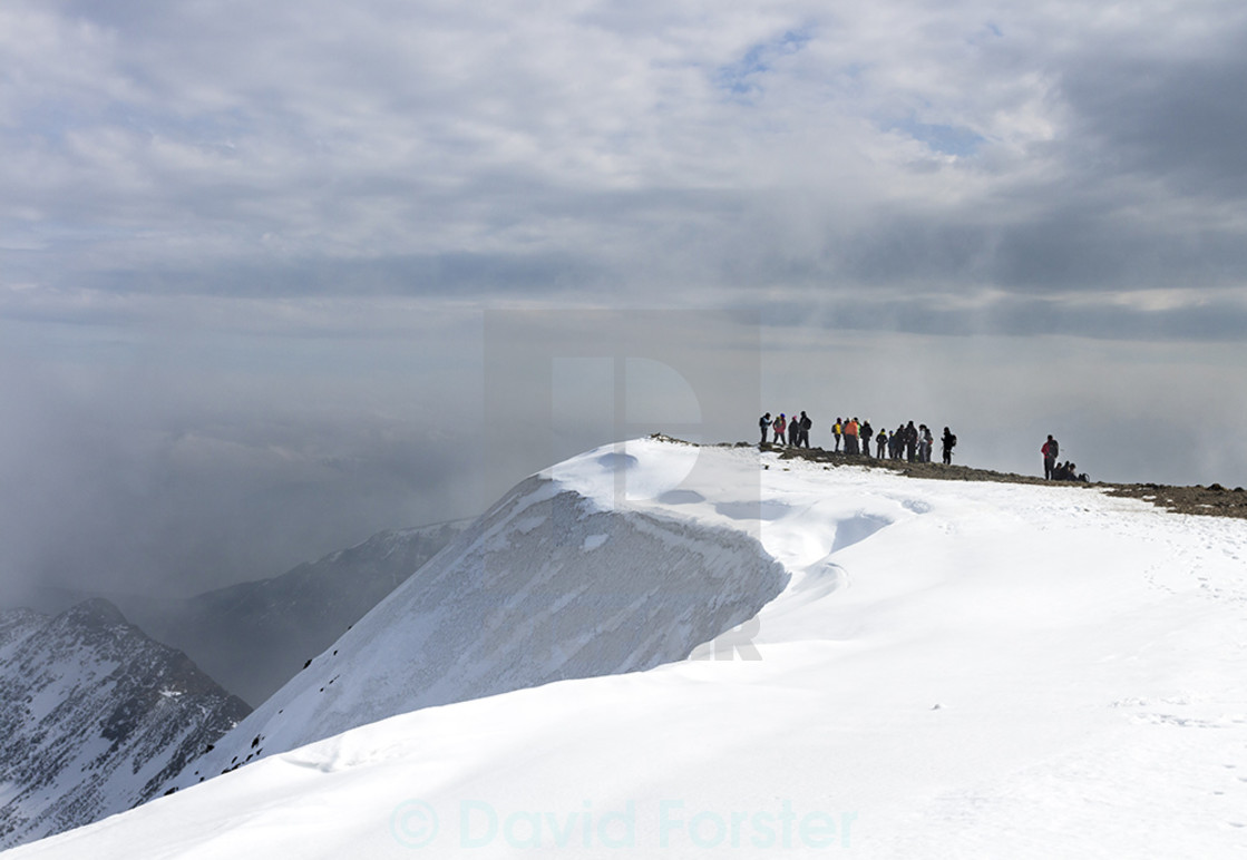 "The Summit of Helvellyn Lake District Cumbria UK" stock image