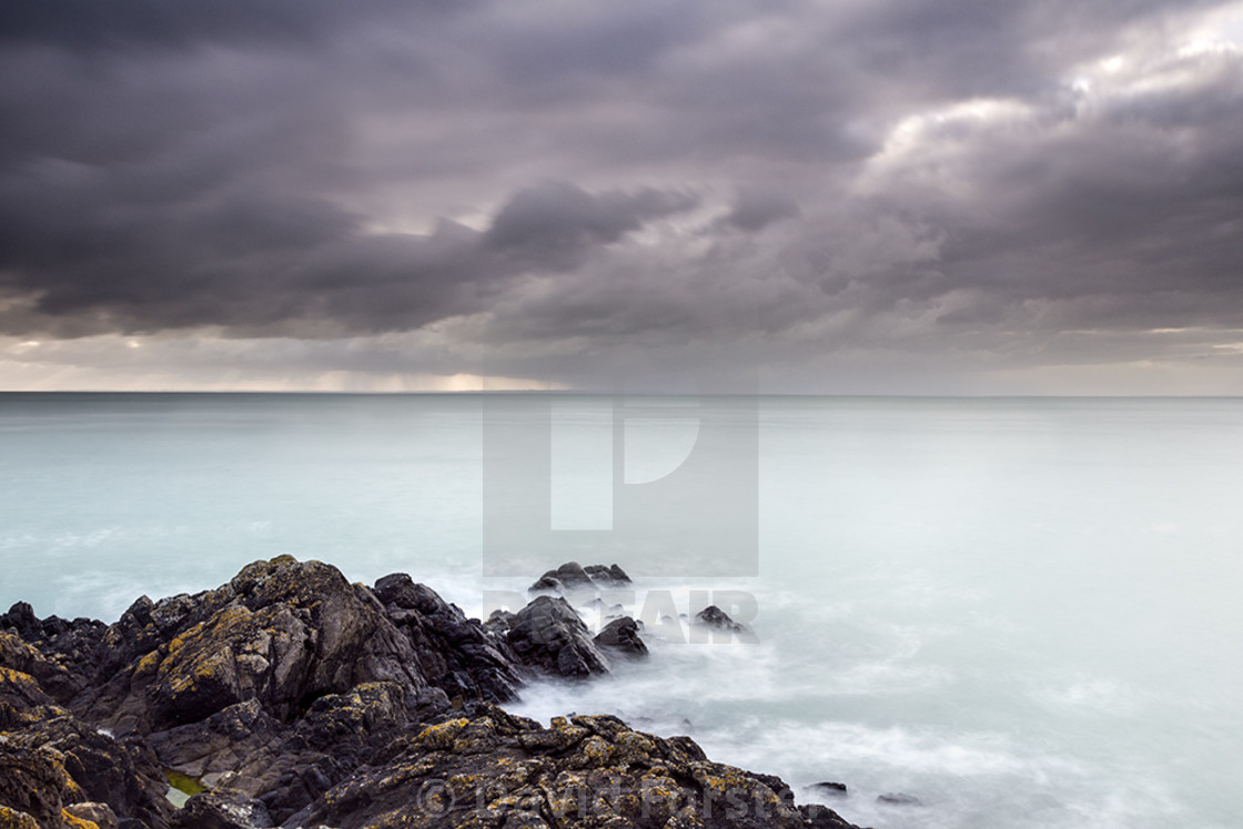 "Approaching Storm, Pointe du Grouin, Brittany, France," stock image