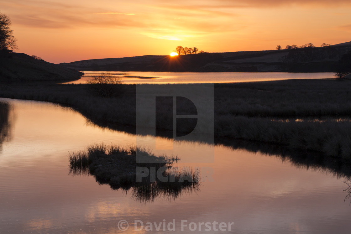 "Sunrise Over the Blackton Reservoir Baldersdale" stock image