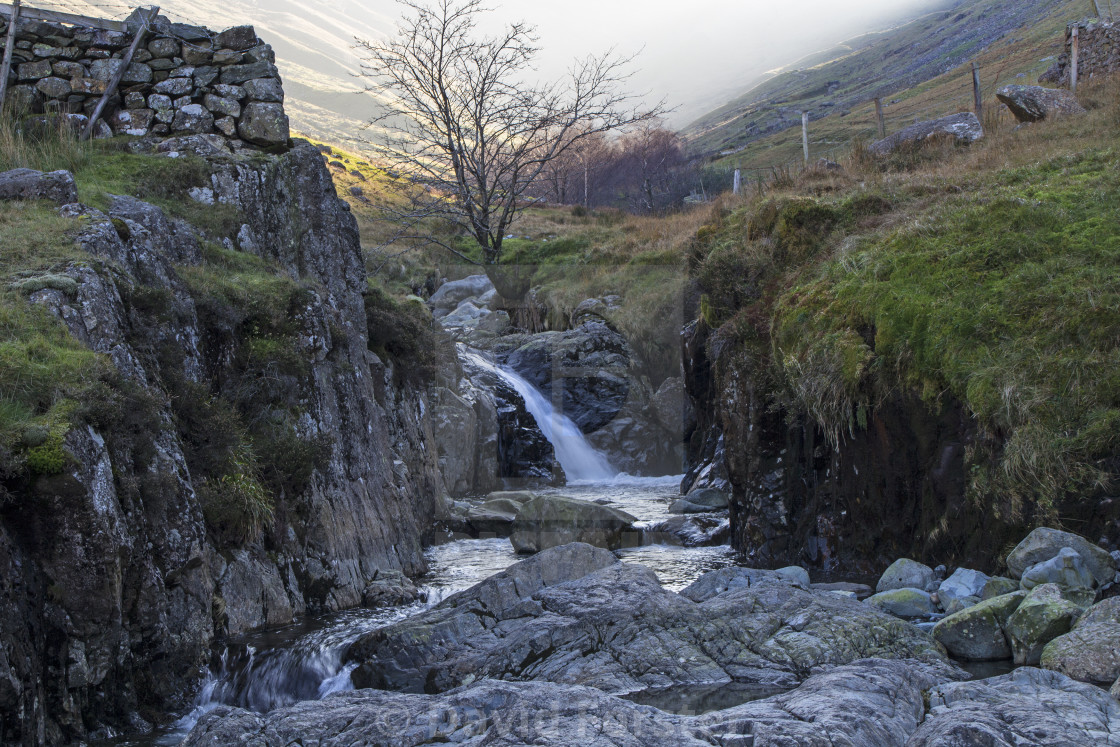 "Grains Gill from Stockley Bridge, Seathwaite, Lake District" stock image