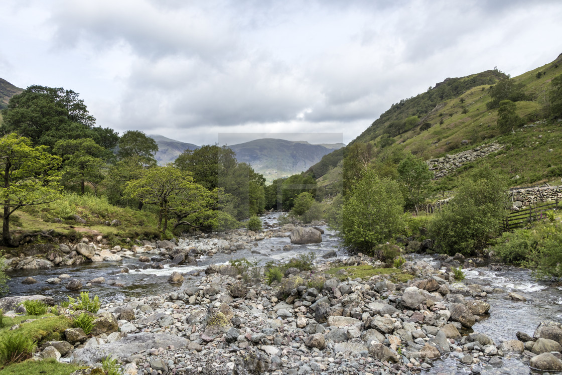 "Langstrath Beck, Stonethwaite, Lake Distict, Cumbria" stock image