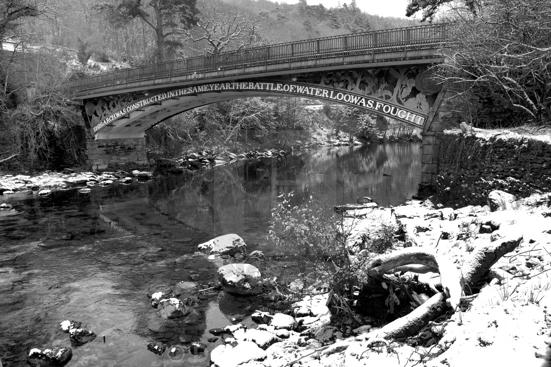 Winter Snow The Waterloo Bridge Betws Y Coed Conwy North Wales