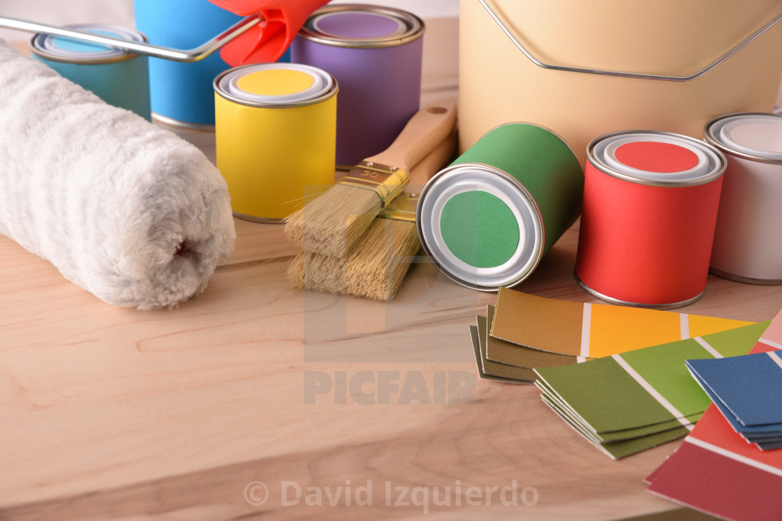 Table With Painting Tools For Home Elevated View License