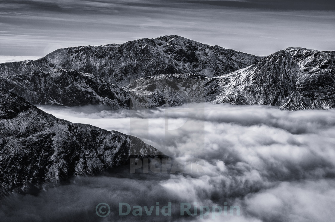 "Cloud-filled valleys" stock image