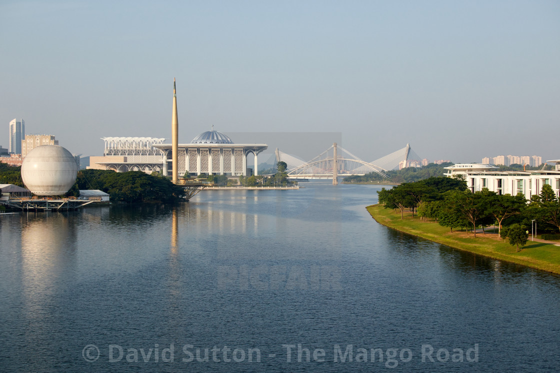 "Masjid Tuanku Mizan Zainal Abidin with the Millennium Monument obelisk and..." stock image