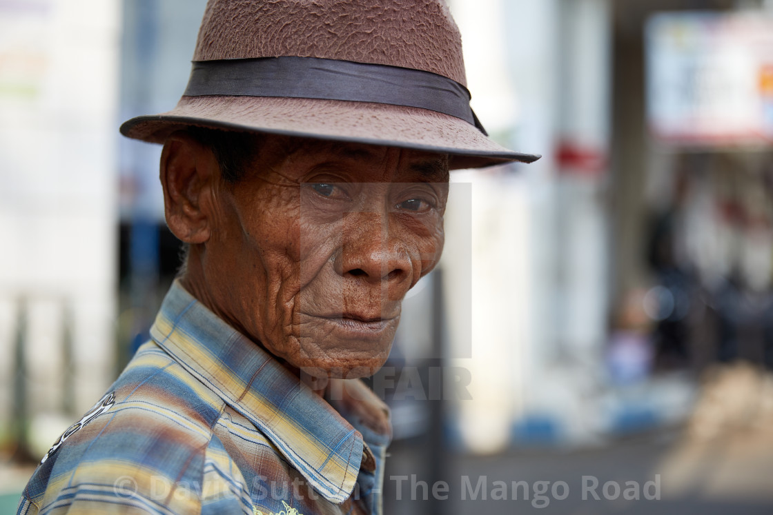 "Trishaw driver in Probolingo, East Java" stock image