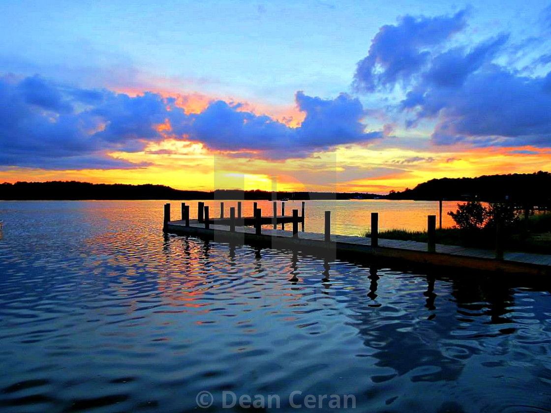 Denbigh Boat Dock Sunset 2nd Look License Download Or Print