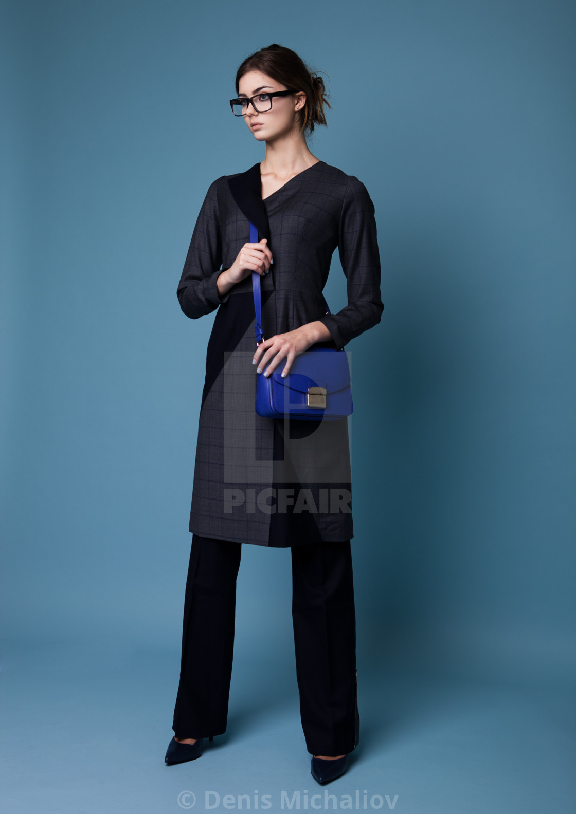 "Fashion business beautiful woman with accessories on blue background" by Denis Michaliov - $3.08 "Fashion business beautiful woman with accessories on blue background" stock image