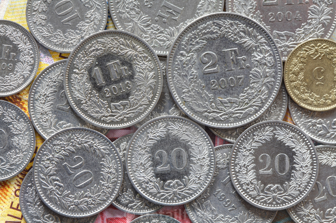 Swiss Francs And Rappen Coins License Download Or Print For